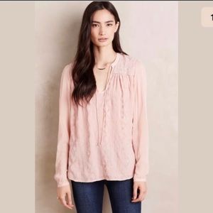 ANTHRO By TINY Dusty Pink-Peach Long Sleeve Blouse. NWOT